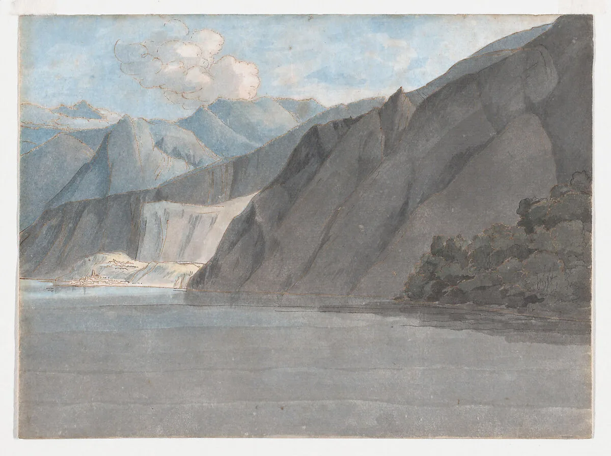 View of Lake Como with Monte Leoni — Francis Towne