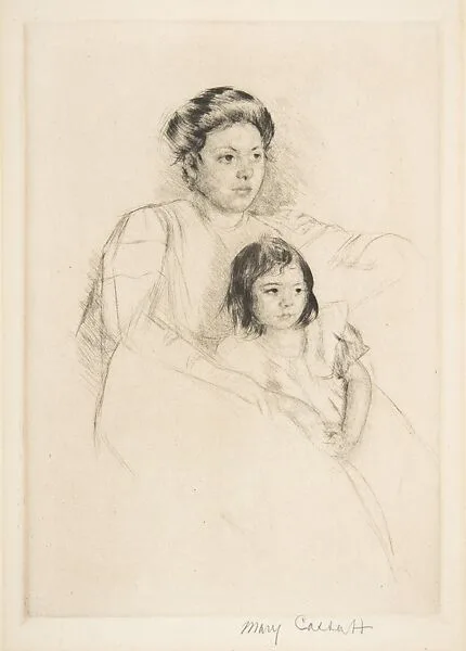Margot Leaning Against Her Mother — Mary Cassatt|Eugène Delâtre