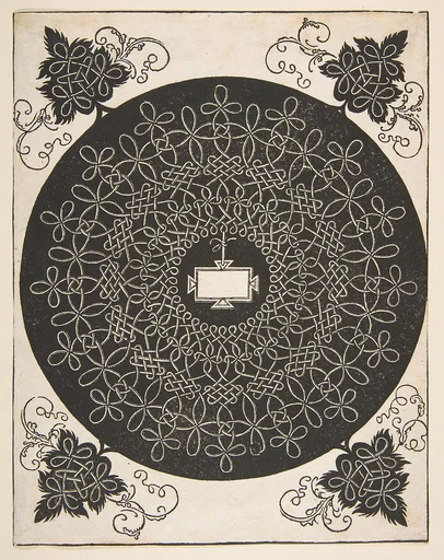 Embroidery Pattern with an Oblong Panel in its Center