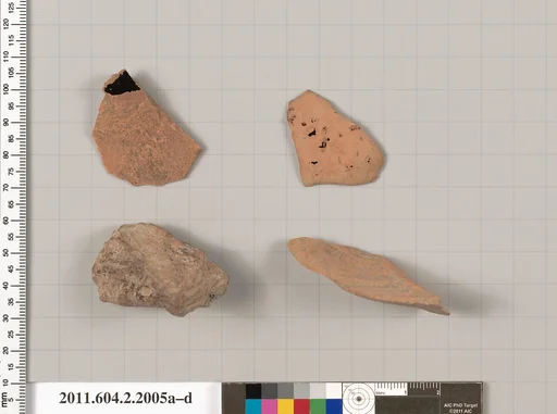 Terracotta fragments of pots; unglazed on the inside