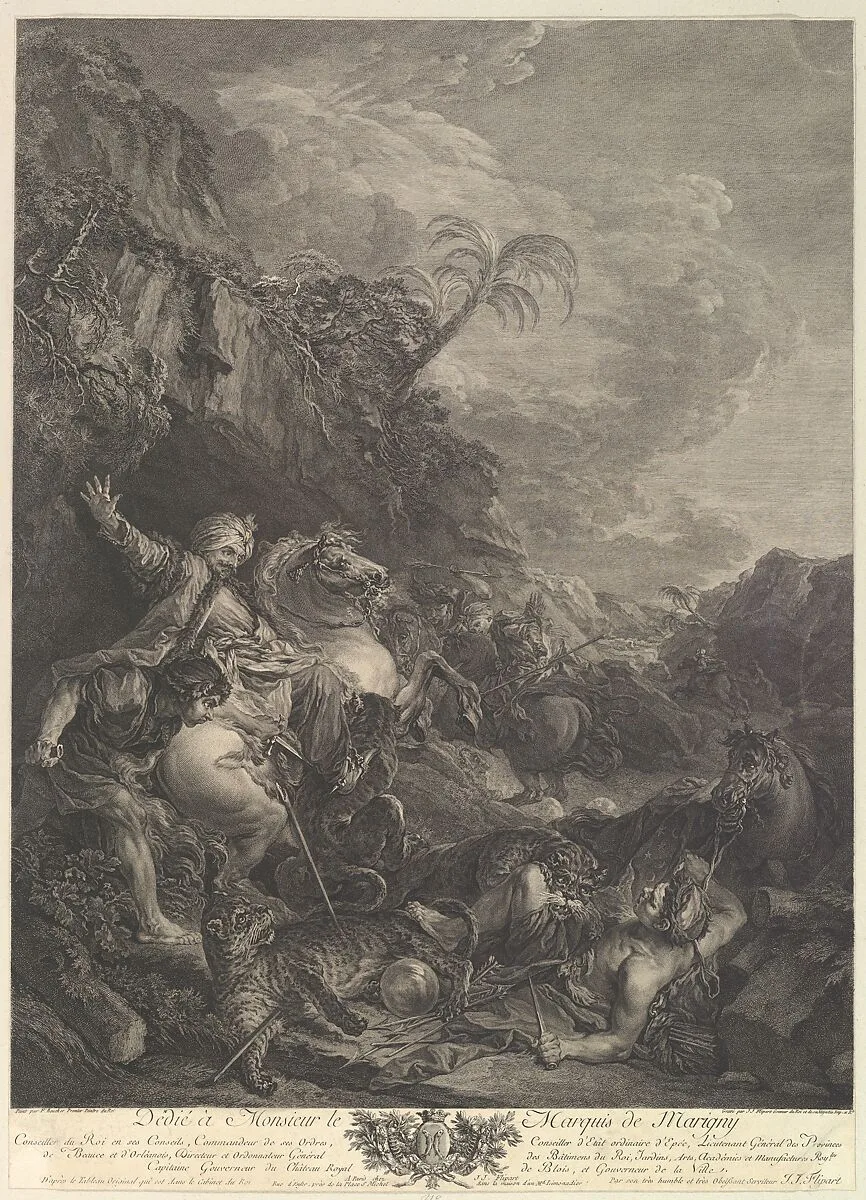 La Chasse au Tigre (The Tiger Chase) — François Boucher|Jean Jacques Flipart
