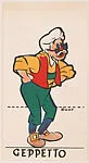 Geppetto, bakery insert card from the Pinocchio Circus Performers series (D64) — Walt Disney Productions