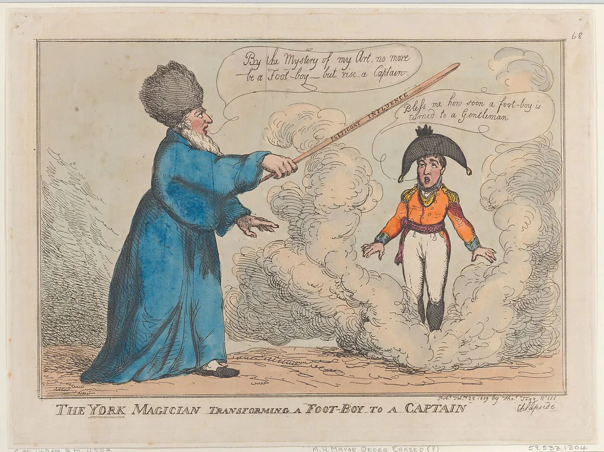 The York Magician Transforming a Foot-Boy to a Captain — Thomas Tegg|Prince Frederick Augustus, Duke of York and Albany|Thomas Rowlandson