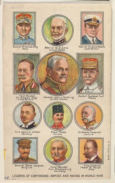 Leaders of Contending Armies and Navies in World War, bakery card from the Historical Picture Cards series (D42), issued by Liberty Baking Company — Liberty Baking Company