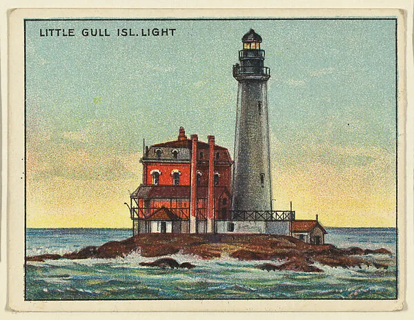 Little Gull Island Light, from the "Lighthouse Series" (T77), issued with Hassan Cigarettes by the American Tobacco Company — American Tobacco Company