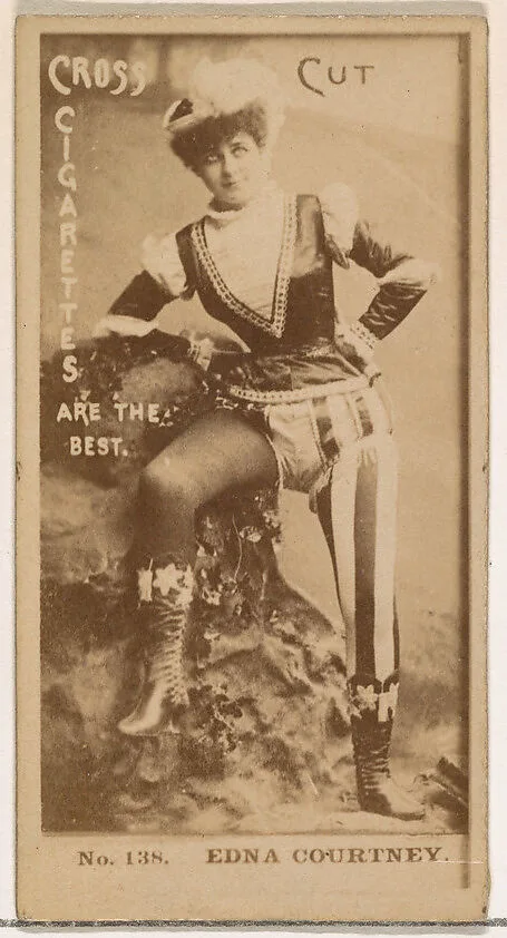 Card Number 138, Edna Courtney, from the Actors and Actresses series (N145-2) issued by Duke Sons & Co. to promote Cross Cut Cigarettes — W. Duke, Sons & Co.
