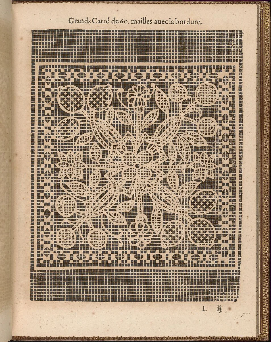 La Pratique de l'Aiguille, page 41 (recto) — Matthias Mignerak|Pierre Firens|Marie de Medici|Jean Le Clerc