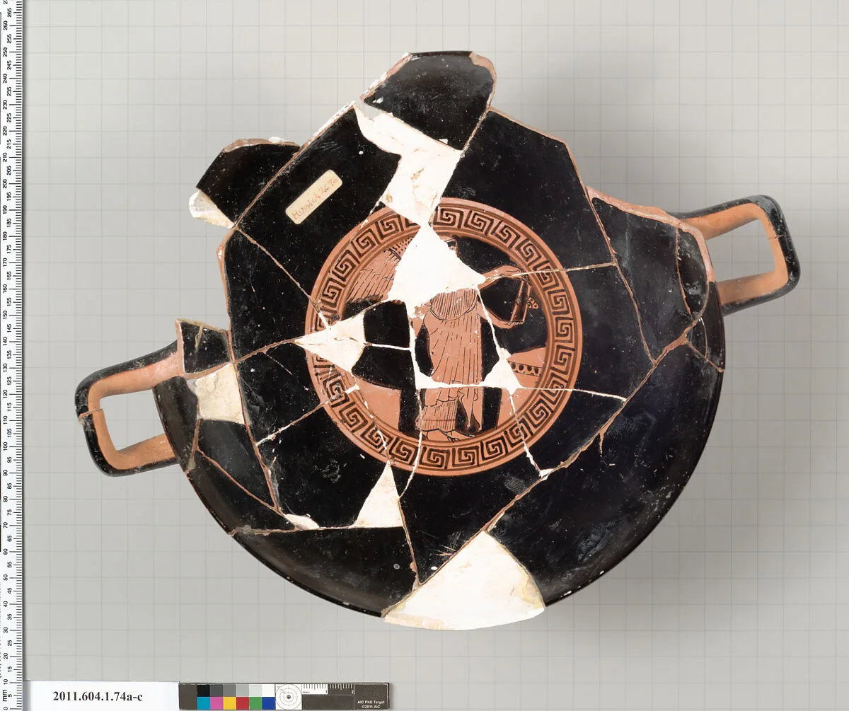 Terracotta fragments of a kylix (drinking cup) — Painter of Munich 2676