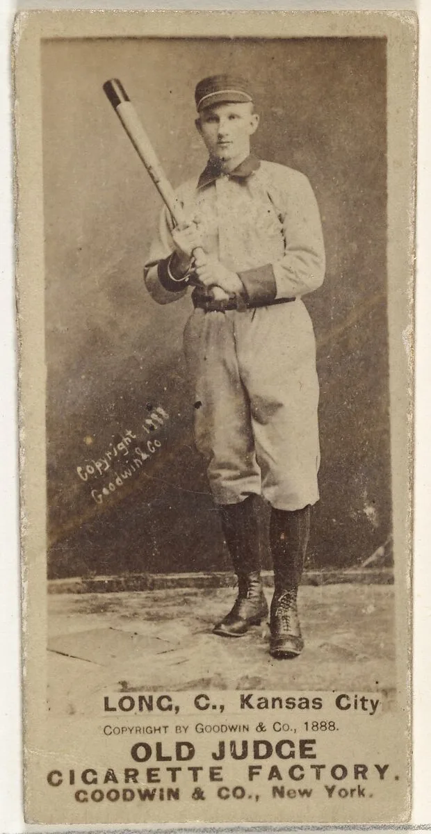 Herman C. Long, Catcher, Kansas City Cowboys, from the Old Judge series (N172) for Old Judge Cigarettes — Goodwin & Company