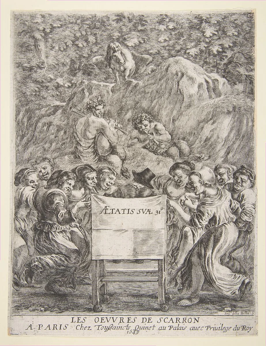 Frontispiece for Les Oeuvres de Scarron — Stefano della Bella|Toussaint Quinet