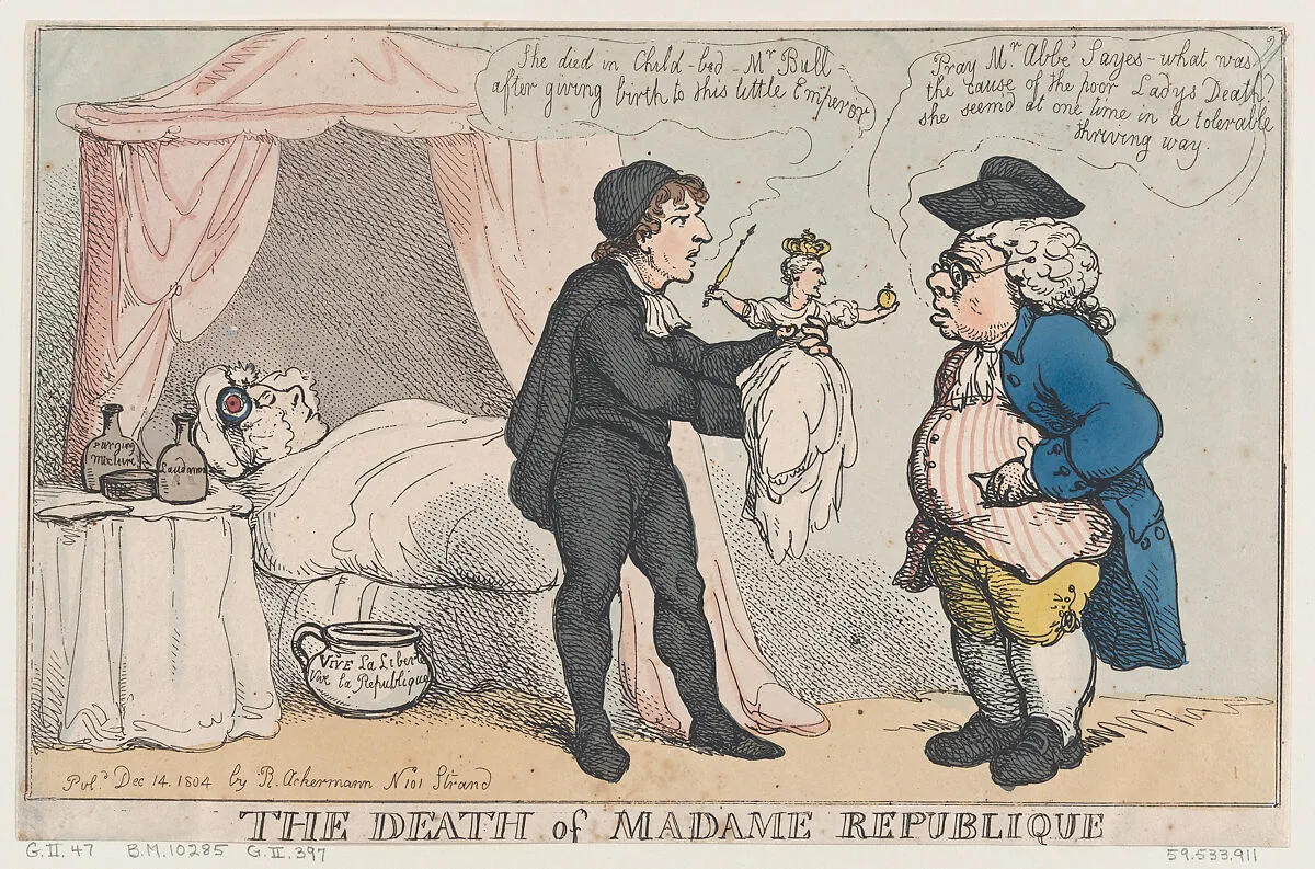 The Death of Madame Republique — Thomas Rowlandson|Rudolph Ackermann, London