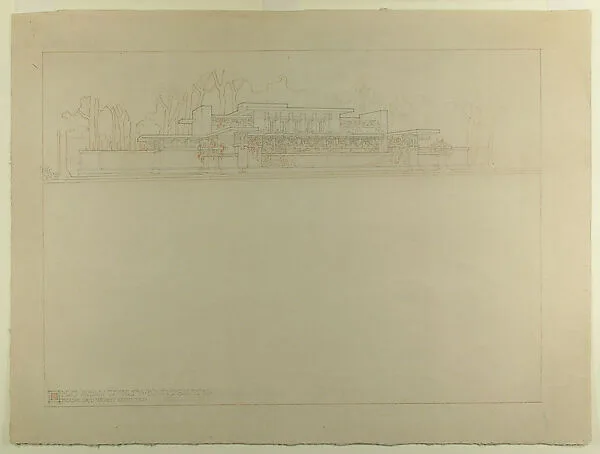 Mrs. Avery Coonley Kindergarten, perspective view — Frank Lloyd Wright