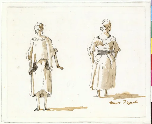 Caricature of Two Women Seen From Behind