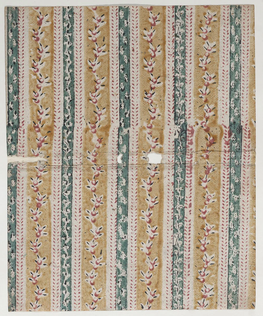 Book cover with yellow and green striped floral pattern — Anonymous