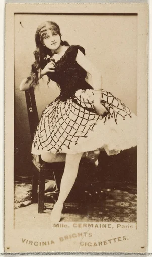 Mlle. Germaine, Paris, from the Actors and Actresses series (N45, Type 1) for Virginia Brights Cigarettes
