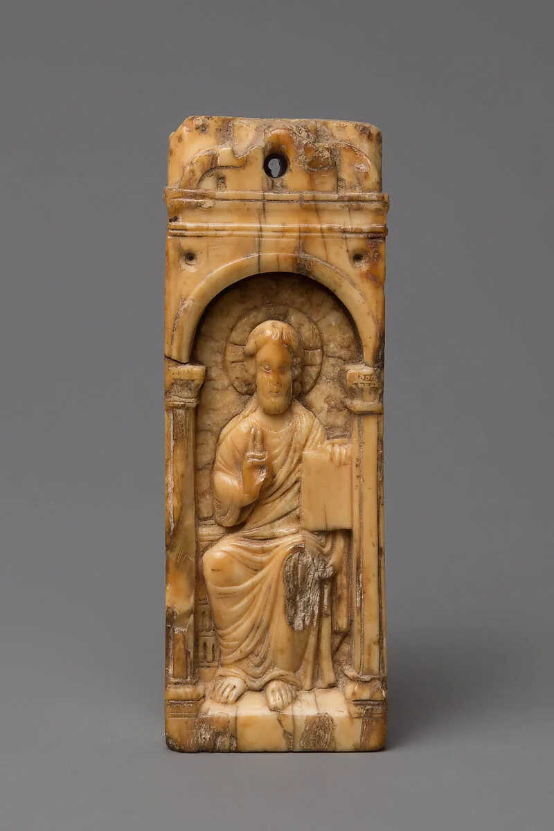 Reliquary Plaque with Christ Blessing — Unknown