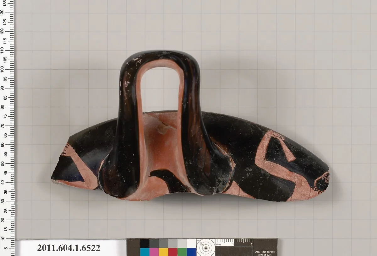 Terracotta rim fragment of a kylix (drinking cup) — Colmar Painter