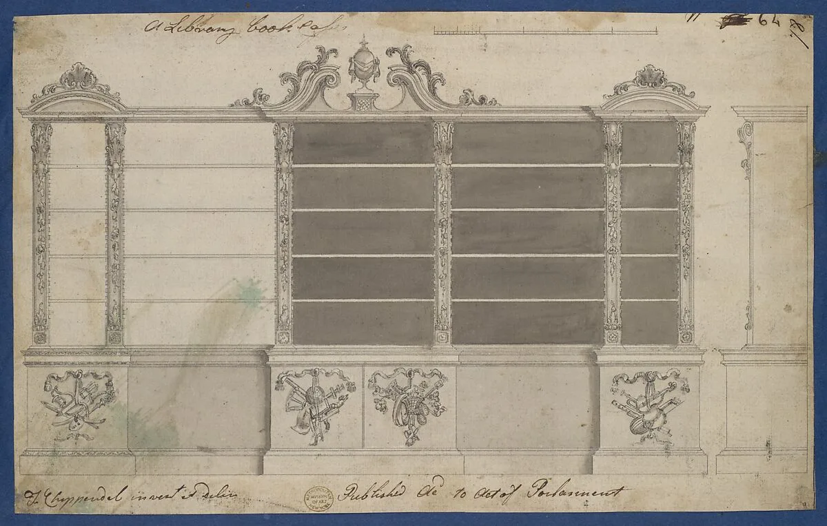 Library Bookcase, from Chippendale Drawings, Vol. II — Thomas Chippendale