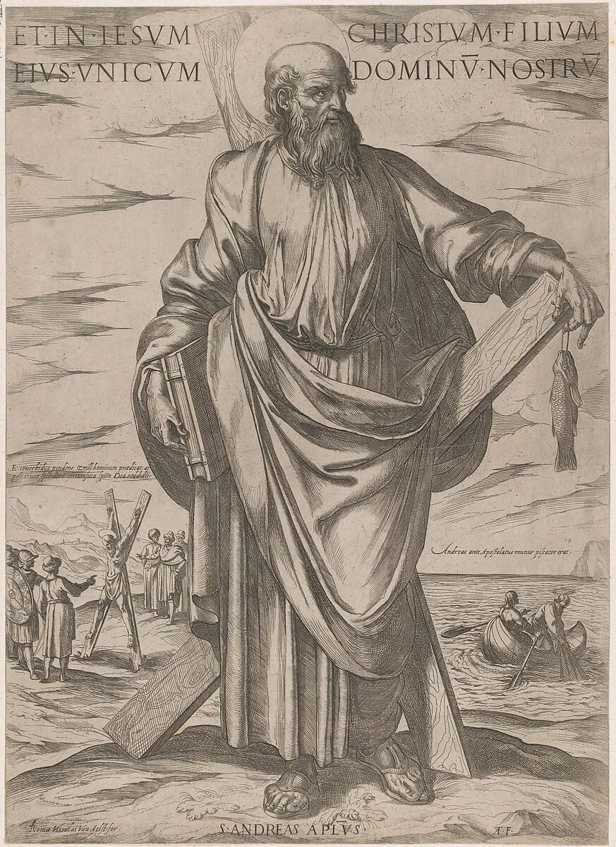 St. Andrew, from 'Christ, Mary and the Apostles' — Antonio Tempesta|Nicolaus van Aelst