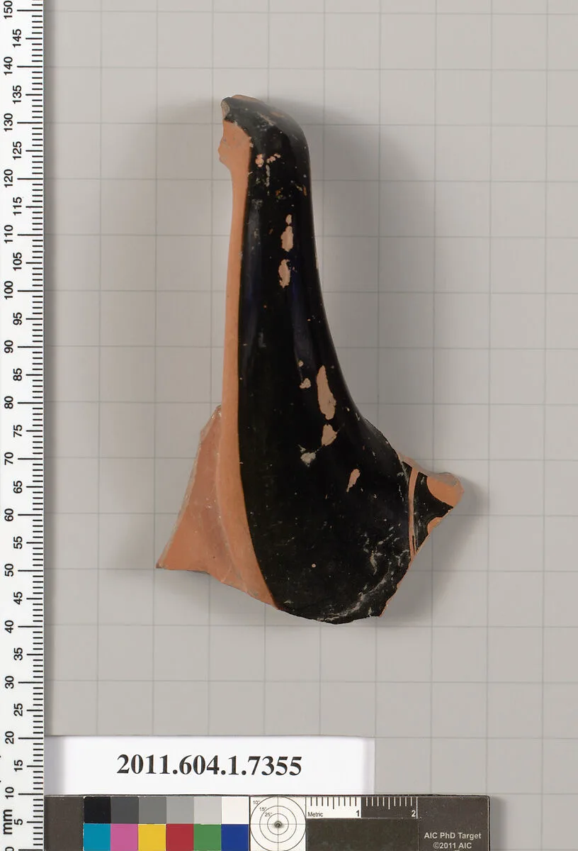 Terracotta fragment of a kylix (drinking cup) — Makron