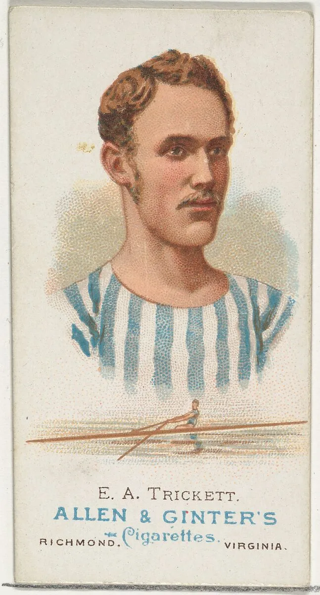 E.A. Trickett, Oarsman, from World's Champions, Series 1 (N28) for Allen & Ginter Cigarettes — Lindner, Eddy & Claus|Allen & Ginter