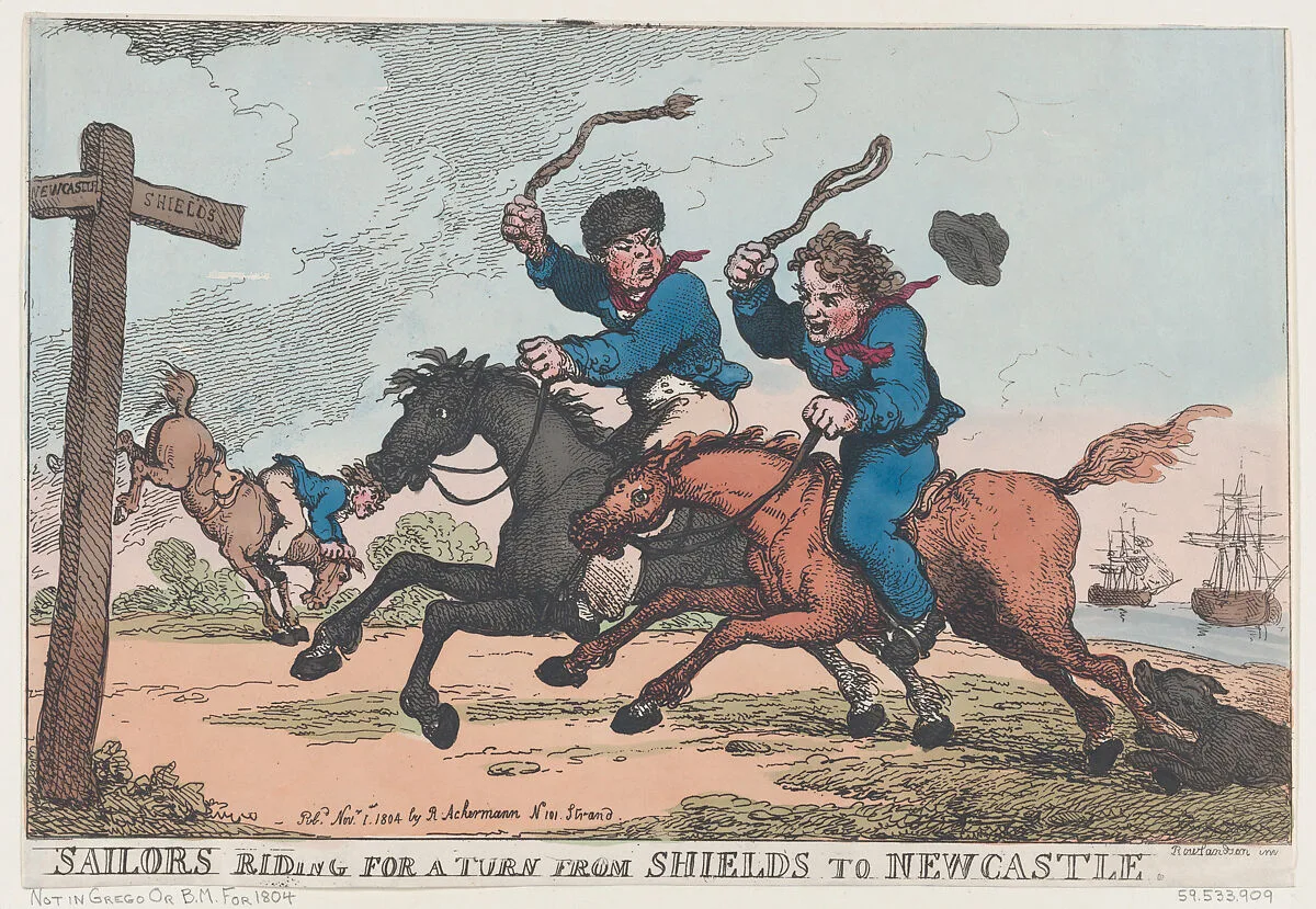 Sailors Riding For A Turn From Shields to Newcastle — Rudolph Ackermann, London|Thomas Rowlandson