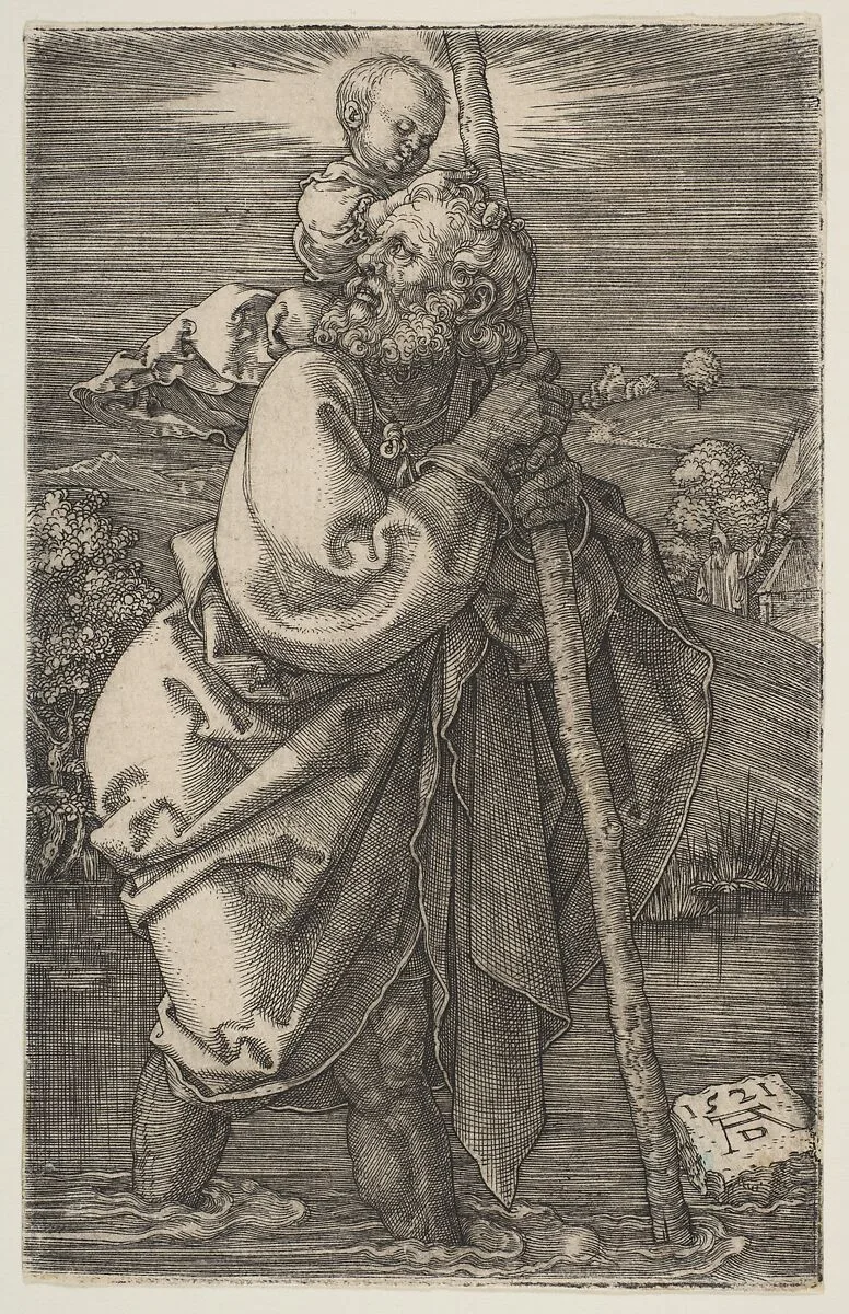 Saint Christopher Facing Left — Albrecht Dürer