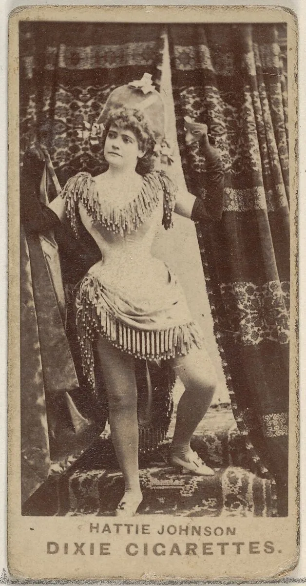 Hattie Johnson, from the Actors and Actresses series (N45, Type 7) for Dixie Cigarettes — Allen & Ginter