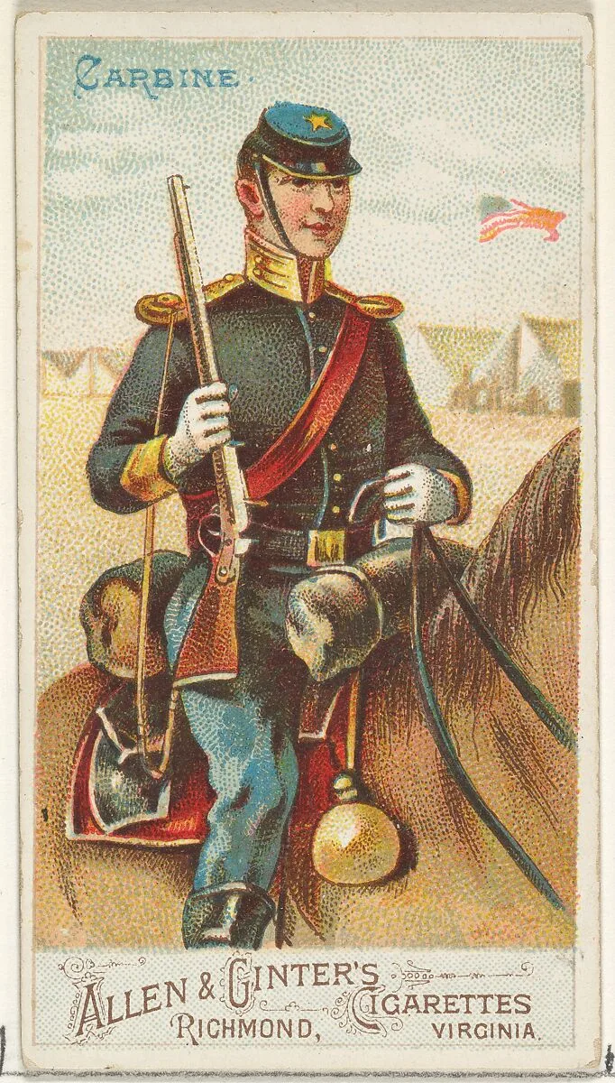 Carbine, from the Arms of All Nations series (N3) for Allen & Ginter Cigarettes Brands — Allen & Ginter