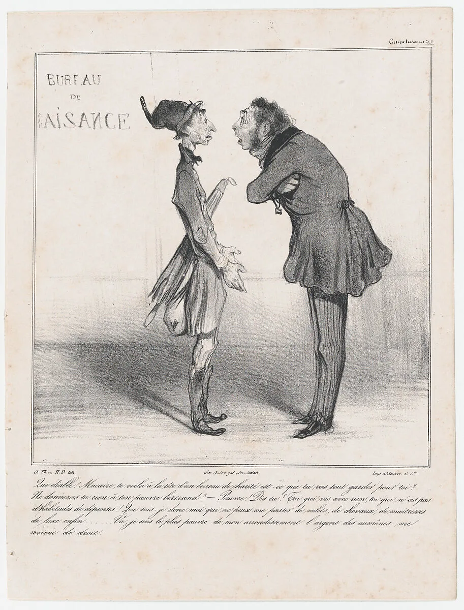 Plate 32: What in the devil Macaire!, from 'Caricaturana,' published in Les Robert Macaires — Honoré Daumier|Aubert et Cie|Aubert et Cie|Charles Philipon