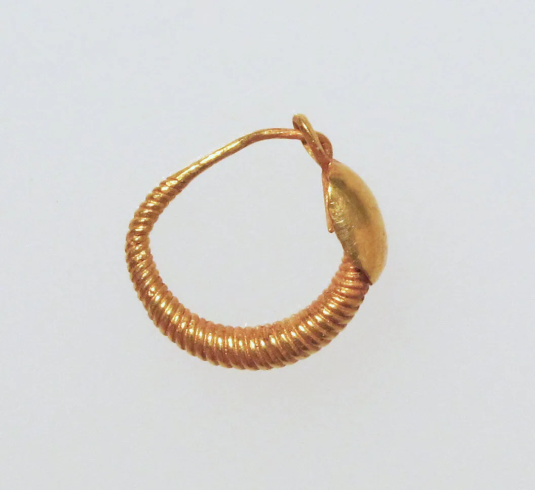 Earring with plain loop and disc — Unknown