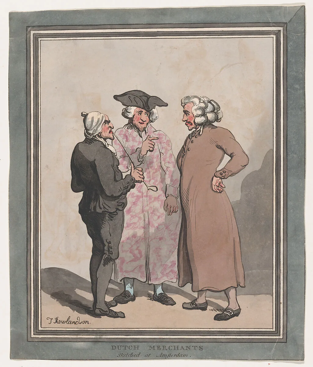 Dutch Merchants Sketched at Amsterdam — Thomas Rowlandson