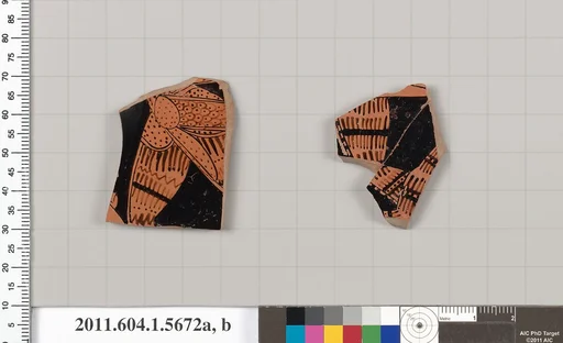 Terracotta fragments of a kylix (drinking cup)