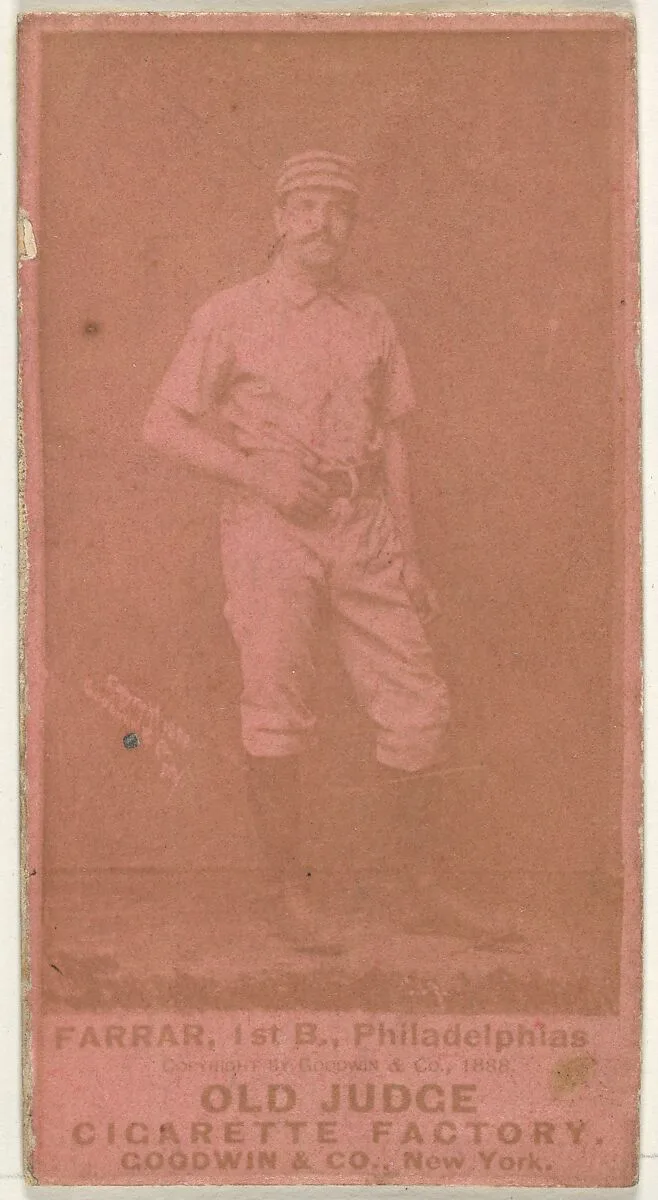 Sidney Douglas Farrar, 1st Base, Philadelphia, from the Old Judge series (N172) for Old Judge Cigarettes — Goodwin & Company