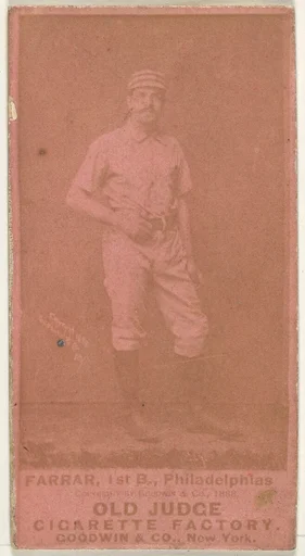 Sidney Douglas Farrar, 1st Base, Philadelphia, from the Old Judge series (N172) for Old Judge Cigarettes