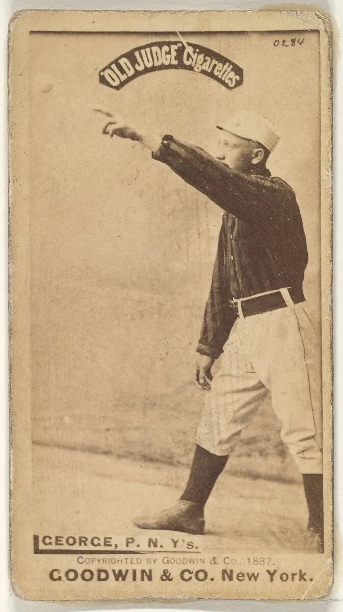 Bill George, Pitcher, New York, from the Old Judge series (N172) for Old Judge Cigarettes — Goodwin & Company