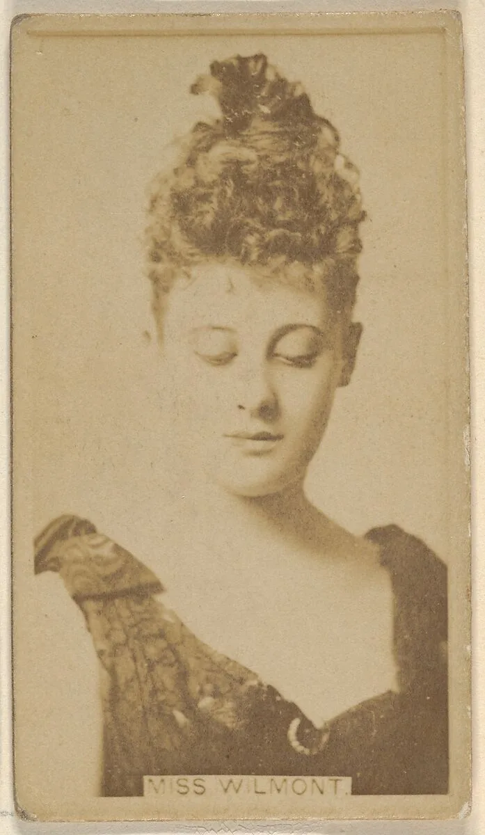 Miss Wilmont, from the Actors and Actresses series (N45, Type 8) for Virginia Brights Cigarettes — Allen & Ginter