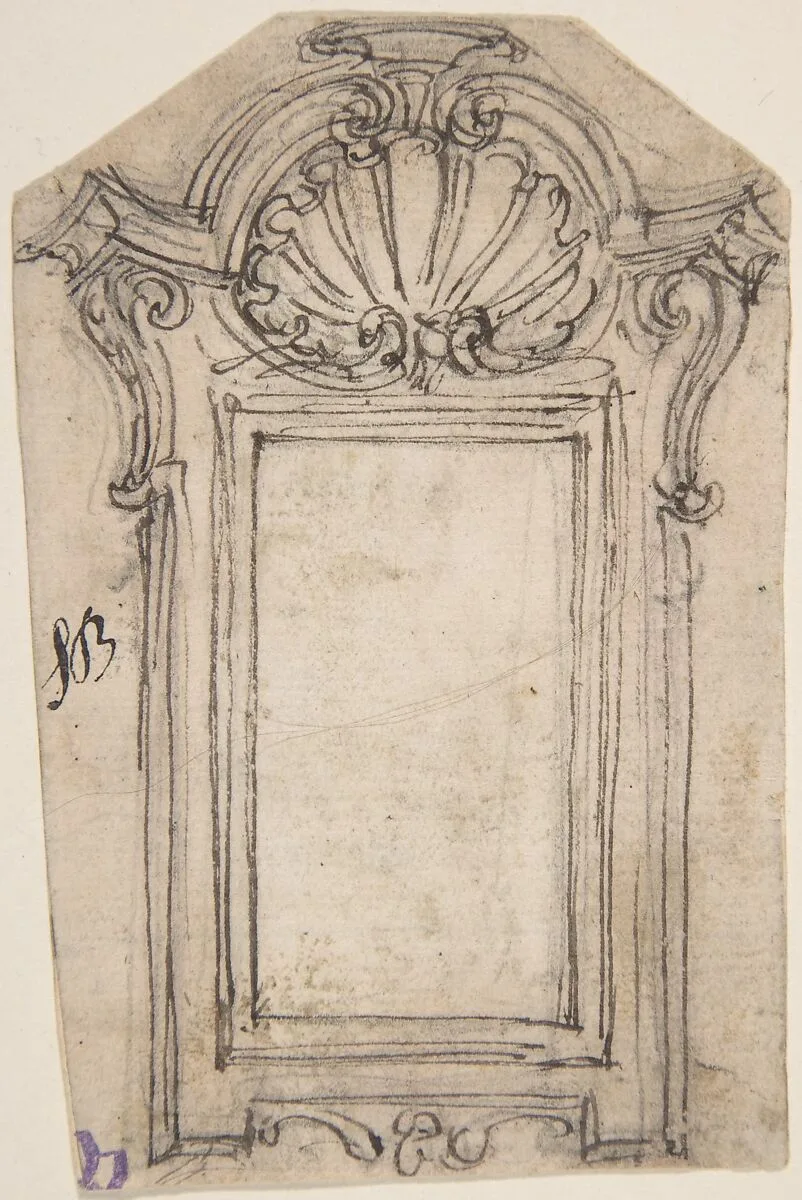 Design for a Frame Decorated with a Shell Motif — Giovanni Battista Foggini