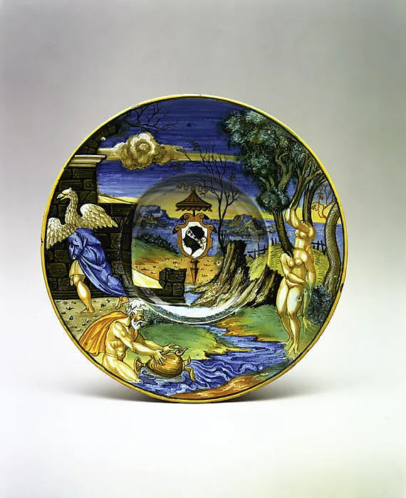 Armorial dish: The story of Phaeton — Francesco Xanto Avelli da Rovigo