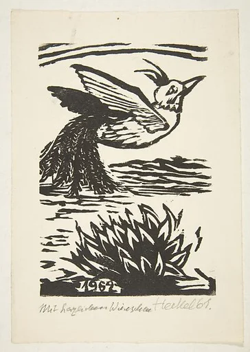 31. Jahresblatt: Auffliegender Vogel