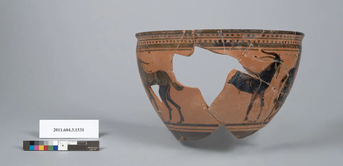 Terracotta fragment of a skyphos (deep drinking cup) — Unknown