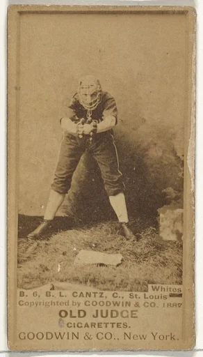Bartholomew L. "Bart" Cantz, Catcher, St. Louis Whites, from the Old Judge series (N172) for Old Judge Cigarettes