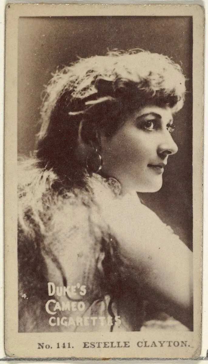 Card Number 141, Estelle Clayton, from the Actors and Actresses series (N145-4) issued by Duke Sons & Co. to promote Cameo Cigarettes — W. Duke, Sons & Co.