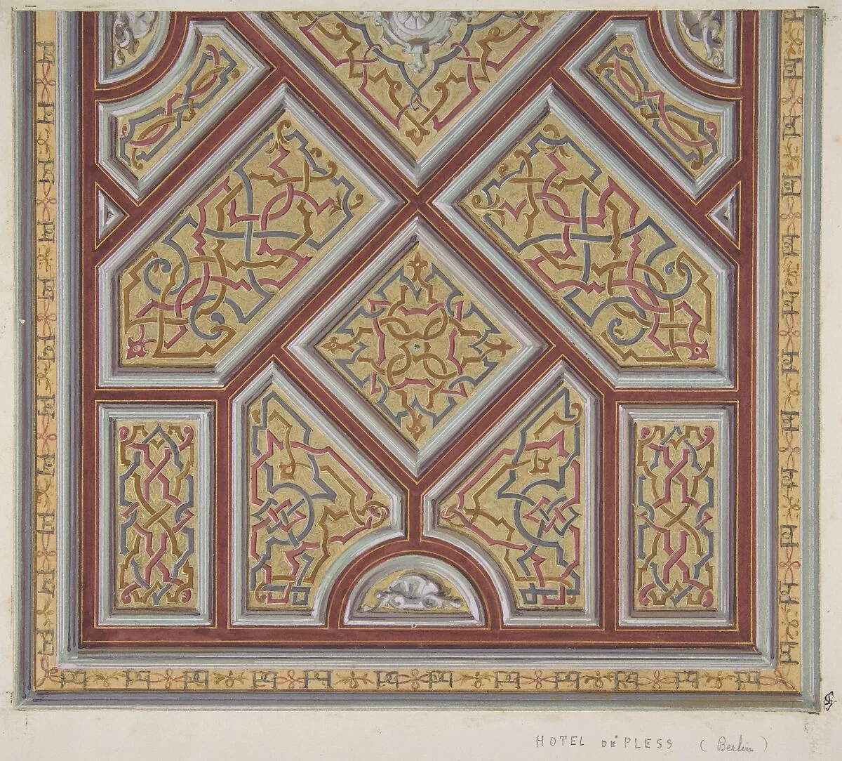 Design for Ceiling Decoration in the Hôtel de Pless, Berlin — Jules-Edmond-Charles Lachaise|Eugène-Pierre Gourdet