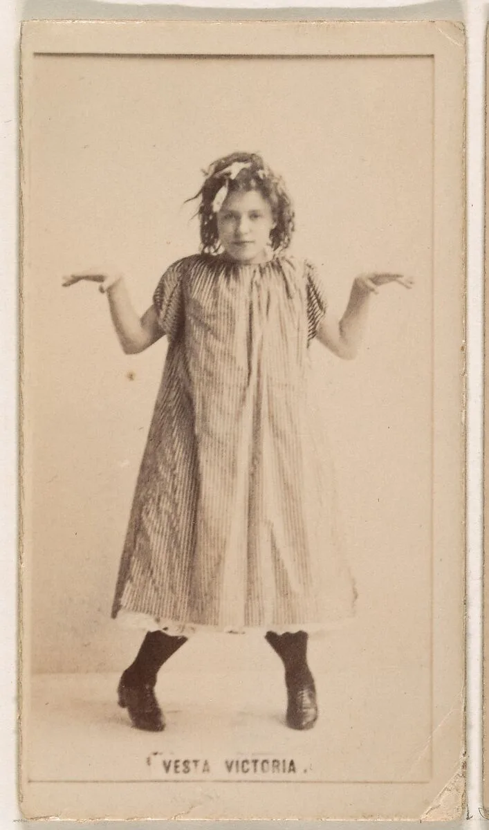 Vesta Victoria, from the Actresses series (N245) issued by Kinney Brothers to promote Sweet Caporal Cigarettes — Kinney Brothers Tobacco Company