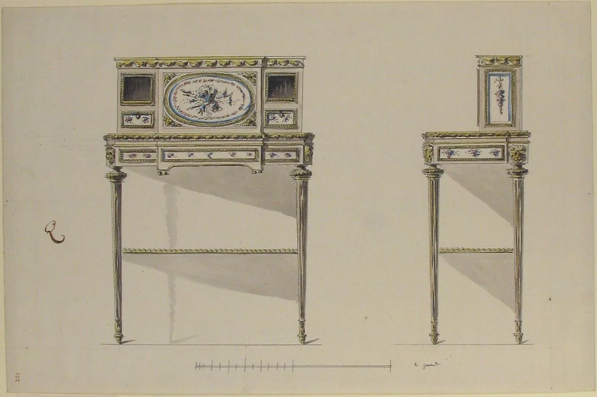 Design for a Lady's Writing Desk — Anonymous, French, 18th century