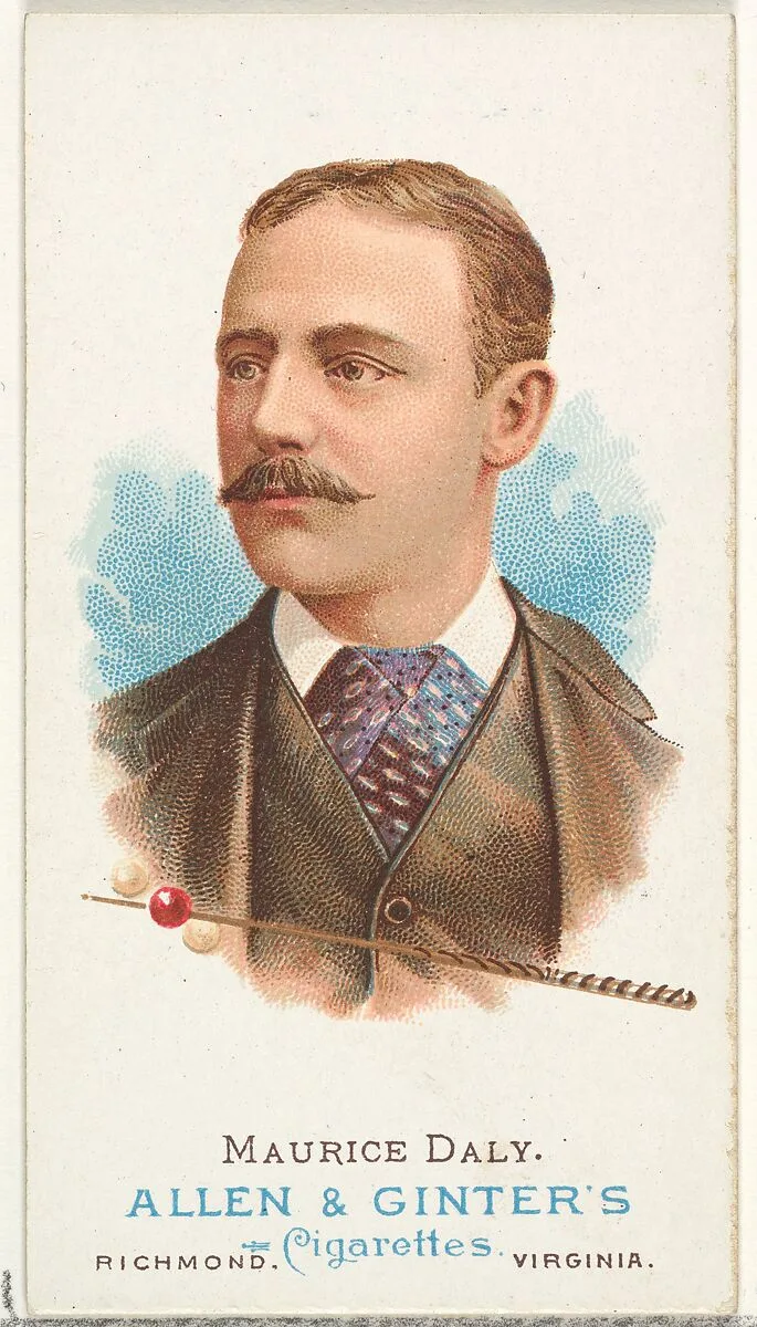 Maurice Daly, Billiard Player, from World's Champions, Series 1 (N28) for Allen & Ginter Cigarettes — Lindner, Eddy & Claus|Allen & Ginter