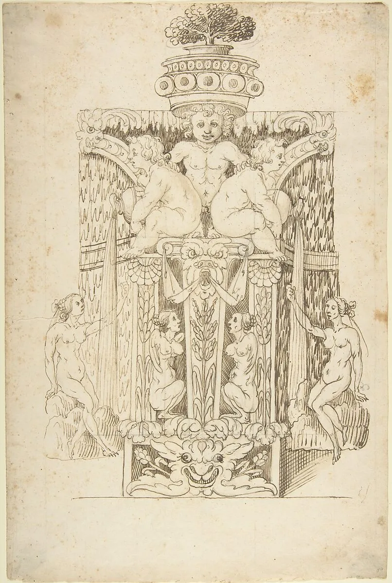 Design for a Wall Fountain — Anonymous, Italian, Lombard, 16th century