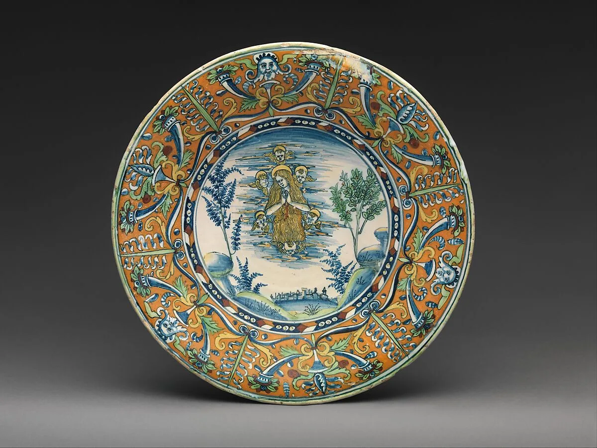 Plate with Saint Mary Magdalen — Unknown