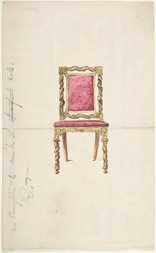 Design for a Chair with Turned Front Legs and Supports